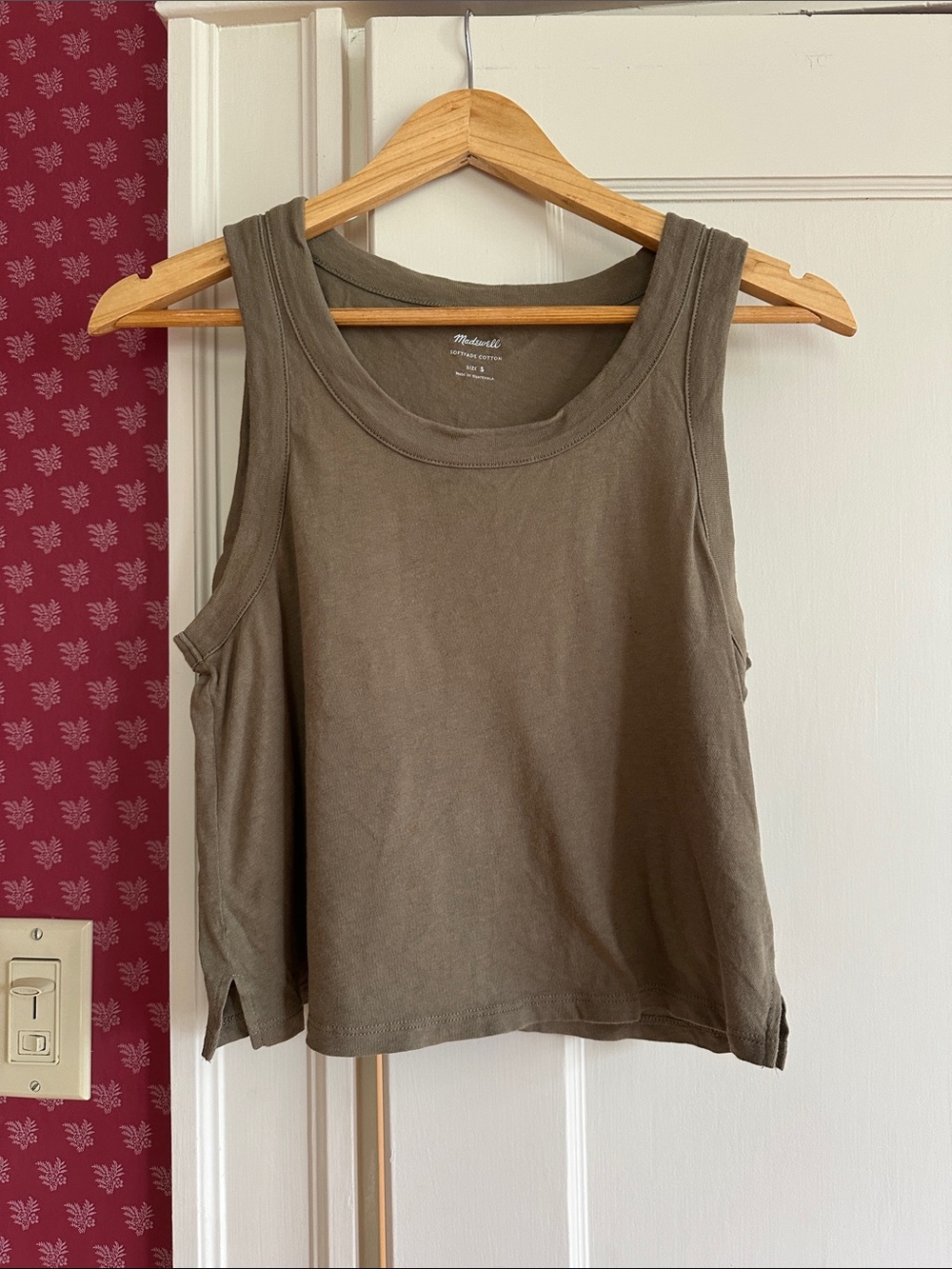 Madewell Olive Tank with Boxy Cut